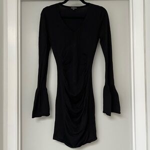 Express Black Long Sleeve Dress with Flared Cuffs